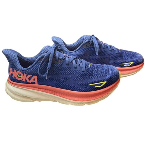 HOKA Clifton 9 Shoes Evening Sky Coral Women’s 9 B Running Walking Comfort - Picture 1 of 13